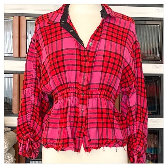 💕We the free button down flannel shirt-size S💕 - Picture 2 of 16